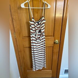 Volcom striped dress with tied top and cut out, size small